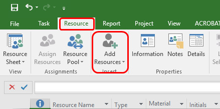 Adding Resources